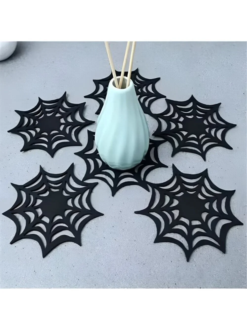 10Pcs Spider Web Coasters Cup Place Mats Non-Slip Heat Resistant